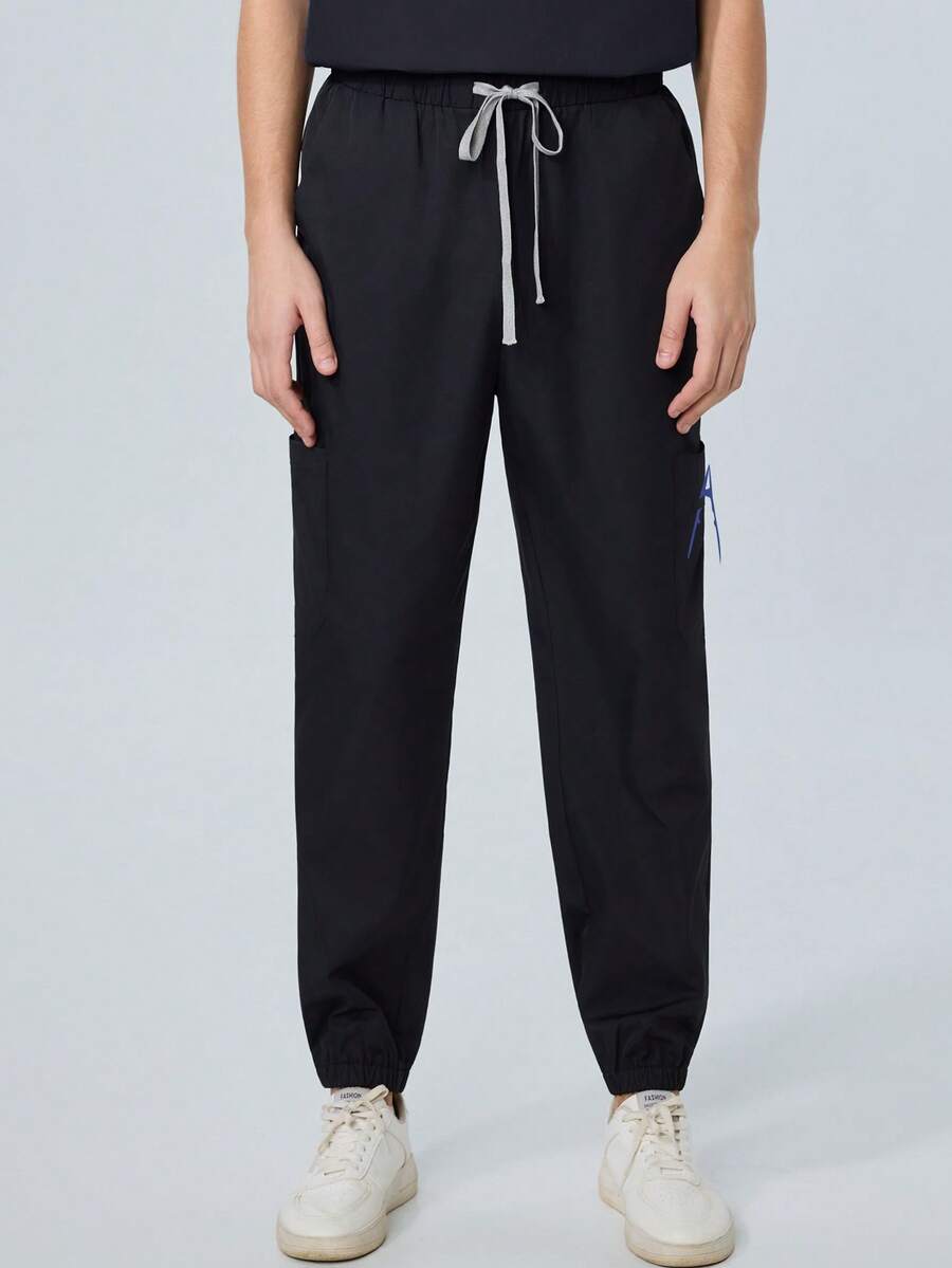 cimmuovere 男士医用工作裤，舒适百搭，纯色简约多口袋设计，适用于工作、牙科、医疗保健、宠物医院、实验室等场所，亦可作为男士制服或医用制服穿着。