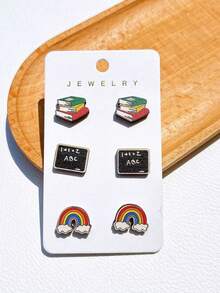 3 对可爱文具/学校主题木耳钉，适合返校、毕业或教师节的礼物 - 返校季 - 查看 15