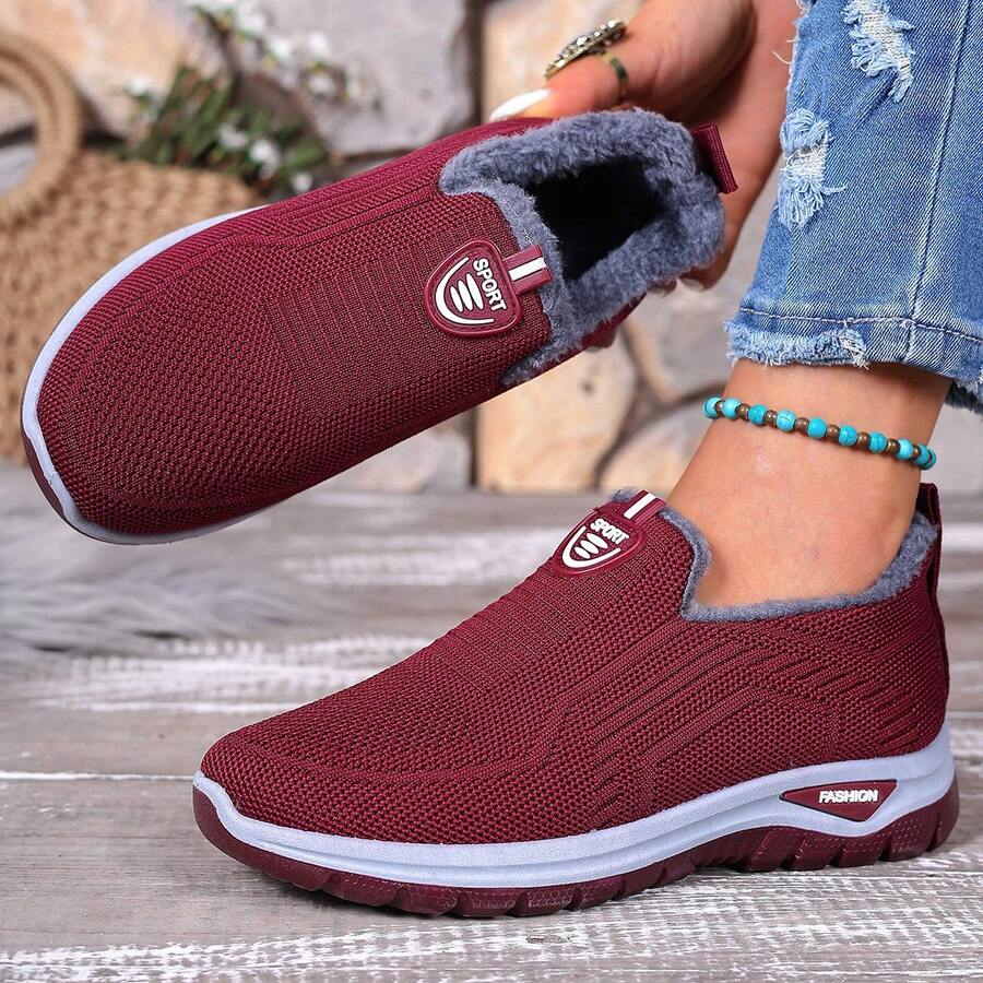 Women's Comfortable Lightweight Boots, Warm And Cozy Student Shoes - Red - View 1