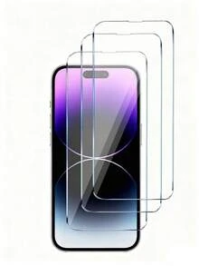 3pcs Tempered Glass Screen Protector Compatible With IPhone 17/17 Pro/17 Pro Max/17 Air 16 15 14 13 12 11 Pro Max, Also Compatible With 12 Mini 13 14 15 Plus SE X XS XR - Clear - View 21