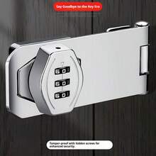 1个免钻孔易安装金属密码锁 - 可靠的3位密码挂锁，适用于橱柜、抽屉、鞋架和衣柜，时尚黑色外观，储物柜锁 - 多少 - 查看 1