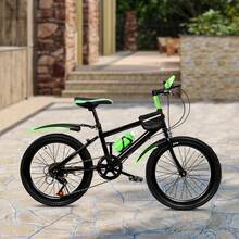 Children Mountain Bike, 20-Inch Adjustable Bike, Fitness Sports Bike, Suitable For Youth 1.3m To 1.5m Tall, Red/Green Mountain Bike. Designed For Rugged Terrain, Muddy Trails, Grassy Fields, Mountain Paths, Sandy Surfaces, And Wet Conditions. - 綠色 - 查看 3