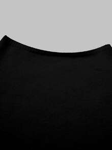 Women Striped Casual Sexy Round Neck Asymmetric Shawl Collar Hollow Out Knit Top Short Sleeve Mesh Knit Sweater Beach Cover Up Lightweight Batwing Sleeve Loose Cover Up, Autumn/Winter, Christmas & New Year - Black - View 9