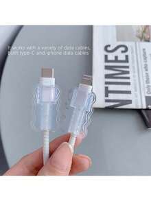 5/10pcs ABS Resin Cable Sleeves: Protect Cables From Damage And Detachment, DIY Accessories - Clear - View 6