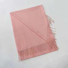 Casual Elegant Winter Scarf 150g With Fringes - 藕粉色 - 查看 1