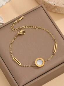 1件简约不锈钢18K镀金高级竹节造型手镯，适合女性佩戴，可拉长手部线条，可调节尺寸，适合开斋节、夏季度假等场合佩戴。 - 玫瑰金 - 查看 8