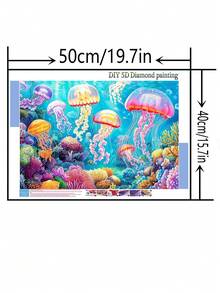 1pc DIY Diamond Painting - Landscape, Animal, Jellyfish, Home Decor, Full Drill, 40X30CM/50X40CM - Multicolor - View 9