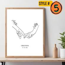 Married Personalised Print Just Married Pinkie Promise Wedding Gift Hands Line Art Anniversary Gift Idea Print Couple Poster Wall Art Prints - Multicolor - View 15