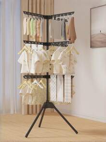 1PC Multifunctional Towel Rack And Clothes Drying Rack For Balconies Clothes Garment Coat Rack Drying Clothing Racks Metal Freestanding For Hanging Clothes Portable Closet Floor-Standing Foldable Multi-Layer Clothes Drying Rack For Laundry Bedroom - Multicolor - View 4