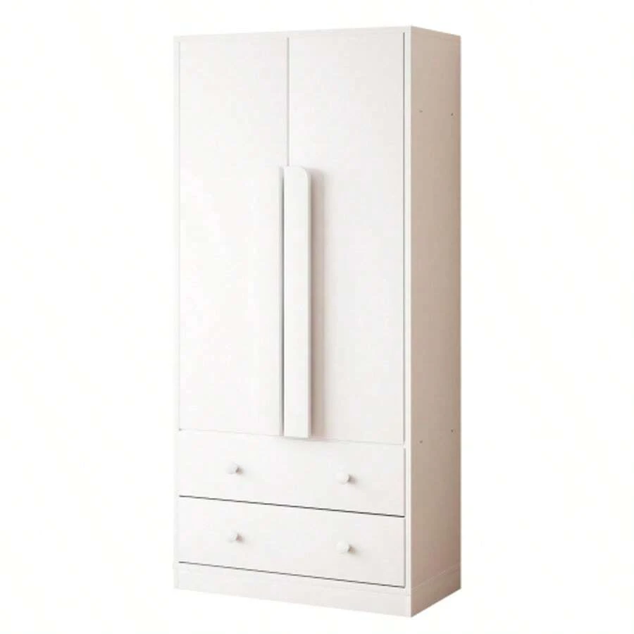 Wardrobe 70*40*170 Cm, Double Door Design, With Drawers And Storage Compartments, White (Previous Reference: LDB00307AAK) - White - View 1