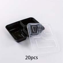 10/20/50 件带盖餐食准备容器，3 格可重复使用食品储存容器分隔塑料便当盒午餐盒外带盒，食品容器，午餐盒，可堆叠，便当盒，微波炉 - 彩色 - 查看 16