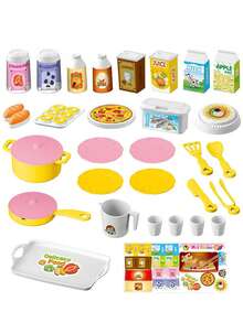 1 Set ABS Material Realistic Children's Interactive Cooking Stove Cookware, Girls' Play Kitchen Toy Set, Educational Toy, Party Toy, Party Gift, Birthday Gift - Multicolor - View 6