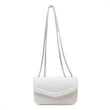 Basic Minimalist Metallic Crossbody Bag For Summer Parties. - Blanco - Ver 5