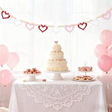 Guirnalda de cuentas para el Día de San Valentín, banderín decorativo en forma de corazón para fiestas en casa - vistoso - Ver 5