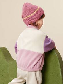 mini bala Áo nỉ nỉ ấm áp mềm mại cho bé gái mới biết đi mùa đông 2025 - Màu tím  Violet - Xem 3