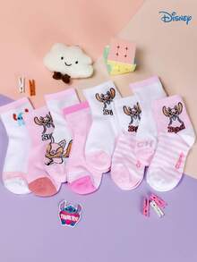 Disney 1/8 Pair Stitch Cute Cartoon Character Socks, Fashionable Casual Comfortable Odor-Resistant Moisture-Wicking Student Socks, Practical And Stylish, Patterned Absorbing, Versatile Low-Cut Socks Suitable For Daily Wear, Back To School And Holiday Gift, Christmas Gift For Kids, Fast Delivery