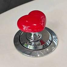 1pc/2pcs/3pcs Heart-Shaped Toilet Flush Button, Plastic Coated Finish, Zinc Alloy Metal, Easy To Press Water Tank Lever, With Multiple Components, Suitable For Nail-Friendly Bathroom Accessories, No Battery Required Easy Installation, Glossy Pink Finish, Plastic/Metal Material, No Clasp Design Suitable For Long Nails And Clumsy Fingers, Fashionable Bathroom Upgrade, Home Renovation, High-Quality Finish, No Battery Button, Elegant Home Decor, Toilet Button, Cabinet Door Handle - Multicolor - View 4