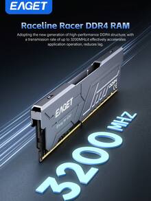 PS40系列DDR4内存，32GB套装（2x16GB）/ 16GB套装（2x8GB），3200MHz DDR4游戏内存，兼容Intel和AMD台式机，采用铝合金外壳和双散热设计，配备3M导热胶（黑色） - 黑色 - 查看 3