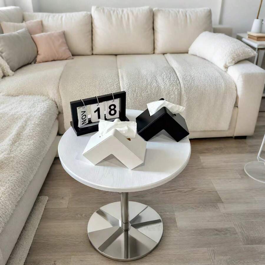 1pc/2pcs L-Shaped Creative Tissue Box - High-End Luxury New Desktop Rectangular Tissue Holder - Multicolor - View 1