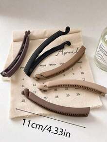 Neue hochwertige Bananen-Haarspange für vertikalen Pferdeschwanz, minimalistische nahtlose Haarspange für den Hinterkopf, Haarschmuck für Frauen, Valentinstag, Halloween, Haarstyling-Tool, Accessoire für lockiges Haar, Herbst, Reisen, Damenschmuck, Haarspangen - Verschiedenfarbig - Übersicht 4