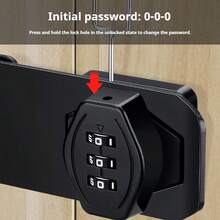 1个免钻孔易安装金属密码锁 - 可靠的3位密码挂锁，适用于橱柜、抽屉、鞋架和衣柜，时尚黑色外观，储物柜锁 - 多少 - 查看 2