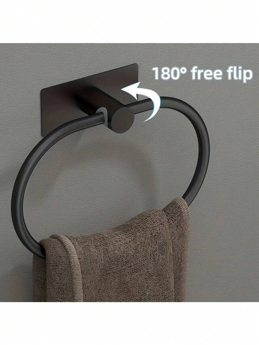 180° Rotating Stainless Steel Towel Rack - No Drilling Wall Mounted Bathroom And Kitchen Storage Organizer, Space-Saving Square Design Fits RV, Tile, Wood, Glass And Metal Surfaces, Bathroom Towel Holder | Modern Towel Rack | Durable Wall Mount, Bathroom Towel Bar, Wall Mounted Storage, Space-Saving Solution, Minimalist Design, Modern Organizer, Sturdy Wall Mounting, Rust-Resistant Material, Flip-Up Design, No-Drill Rack, Small Space Living