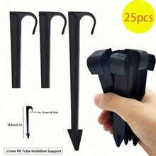 25pcs Plastic PE Pipe Bracket - Suitable For 1/2 Inch Drip Irrigation Pipes, Garden Water Pipe Fixing Tool,Garden Irrigation Pipe Holder,PE Pipe Support Bracket, - Black - View 9