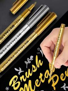 5pcs/Set Non-Erasable White Chalk - Suitable For Blackboard, Window, Glass, Bar, Poster And Other White Marking, Waterproof Fine Tip Oil Paint And Graffiti Marker Set, Essential For Back To School Season - Multicolor - View 14