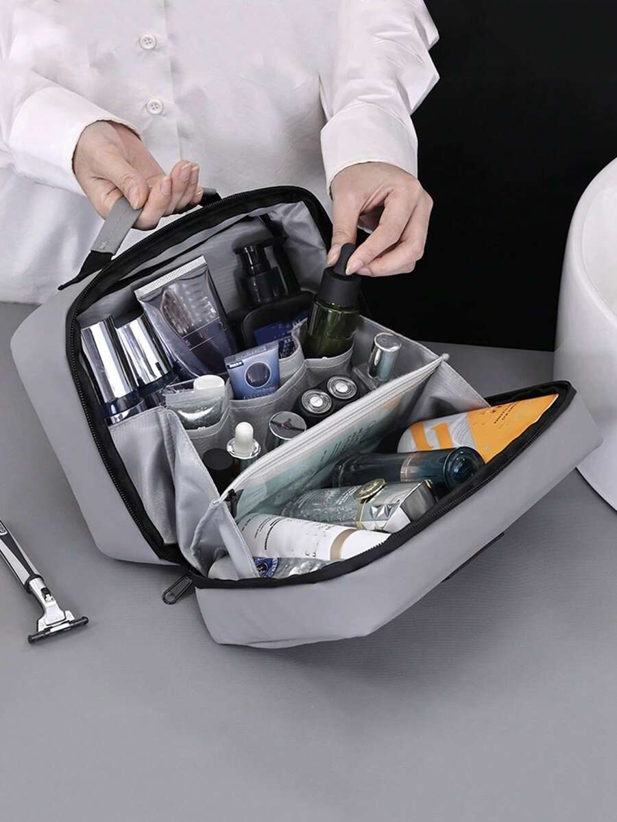 1pc Men's Waterproof Toiletry Bag, Wet & Dry Separation, Portable Travel Cosmetic Organizer