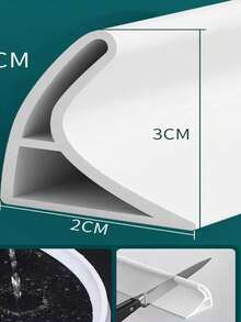 1/2/3m (20 * 30) Silicone Bathroom Waterproof Mat - Shower Room And Bathroom Floor Sealing Strip, No Power Required - Multicolor - View 10