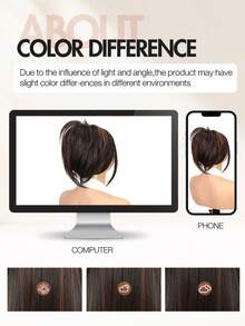 Long Layered Straight Yaki Wig Middle Part No Bangs Glueless Wig Pre Cut Put On And Go High Density Heat Resistant Fiber None Lace Wig For Women Daily Life Or Party Use 26inch Long(Highlight Brown) - Brown Highlight - View 9