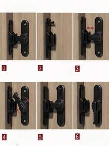 坚固的金属挂锁 - 90/180度旋转安全锁，适用于谷仓门、浴室推拉门、车库、卧室、橱柜 - 耐用的锌合金安全门锁，具有防撬功能，商用级，适用于家庭安全防护