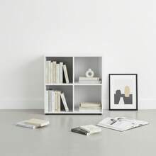 KIWI Modular Wooden Cube Shelving Unit In Various Sizes And Configurations (2 To 9 Compartments), Versatile Bookshelf For Books, Storage And Decoration, Various Colors Available - BLANCO - 4 Comp | 60*29.7*60cm - View 8