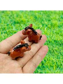 5/10/20个迷你马摆件，树脂材质，适用于仙女花园、苔藓景观装饰，DIY工艺品，家居装饰 - 彩色 - 查看 4