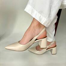 GIO GENUINE LEATHER PUMPS FOR WOMEN'S FASHION COMFORT - White - View 5