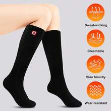 Calcetines térmicos para hombres y mujeres, 3.7 V 4000 mAh, recargables, calentadores de pies, eléctricos, antibolitas, lavables para invierno, frío, trabajo al aire última intervensión - 1 - Ver 6