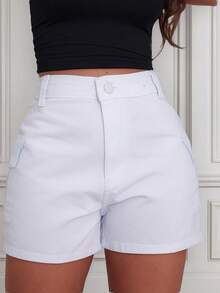 MILLE MODAS SHORT CARGO JEANS WOMEN - White - View 1
