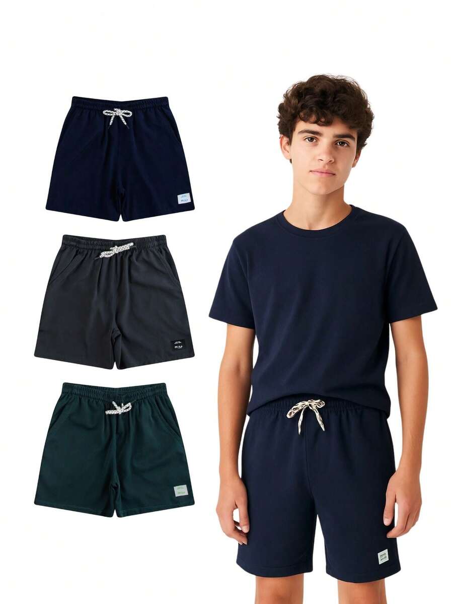 Combo Of 3 Boys' Summer Shorts For Youths - Sizes 10 To 16 - 彩色 - 查看 1