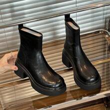 Women Mid-Calf Boots - Black (thick Fleece) - View 2