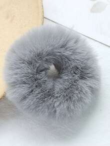 1对，随机颜色毛绒发圈 - 糖果色毛绒发圈和发绳，双马尾发带，简约毛绒发饰，适合丸子头，高弹力发圈和橡皮筋，发圈，橡皮筋，发绳 - 彩色 - 查看 6