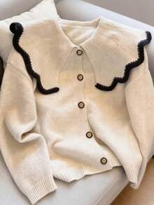 Top cardigan décontracté à grand col cranté pour femmes, automne-hiver