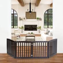 Dog Gate Indoor Freestanding 4 Panel 24" Pet Gate Foldable Dog Fence For Stairs - 預設 - 查看 1