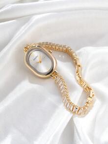 1 st. modernt kvartsarmbandsur för kvinnor, mångsidigt för vardagsbruk - Silver - Visa 3