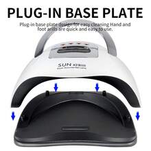 SUN X23MAX 81 LED UV Nail Lamp, High Power Fast Curing Lamp With Detachable Base, Professional Portable Nail Dryer For Salon And Home Use, EU/US Plug - Valentine's Day Gift, Christmas Gift - EU C Type Plug(220-240V) - View 5