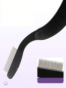 Foldable Eyelash Steel Comb Steel Needle Eyebrow Comb Beauty Tool Portable Eyebrow Steel Comb Crescent Eyelash Comb