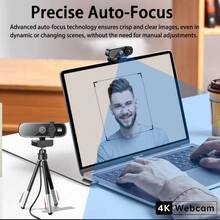 4K/2K/1080P USB Webcam With Auto Focus And Privacy Cover | Plug And Play, Compatible With PC/Laptop, Zoom, Live Streaming And Remote Work - Multicolor - View 5