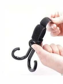 1个旋转式电动自行车挂钩，多功能双钩储物挂钩 - 黑色 - 查看 3