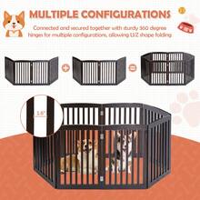 Dog Gate Indoor Freestanding 4 Panel 24" Pet Gate Foldable Dog Fence For Stairs - 預設 - 查看 5