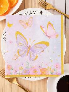 Elegant Crown And Butterfly Patterned Napkins, Perfect For Weddings, Valentine's Day, Birthdays, Garden Parties, Thanksgiving, Mother's Day, St. Patrick's Day, And More – Providing Elegant Table Decorations For Restaurants, Cafes, And Family Meals. These Delicate Decorative Napkins, Adorned With Shimmering Details, Are The Perfect Choice For Tableware And Party Favors For Princess-Themed Events And Elegant Gatherings. 20 Sheets Per Pack.