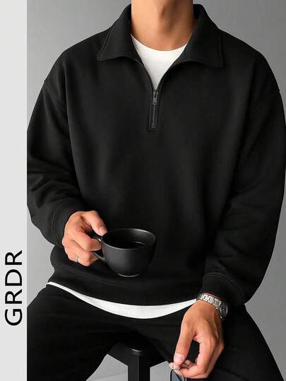GRDR Men's Casual Stand Collar Sweatshirt | Fashionable | Showcases Style